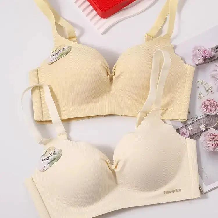 Seamless Underwear for Women with Small Breasts, Push-Up, No Rims, Comfortable, Skin-Friendly, Breast-Retracting, Anti-Sagging Girl&
