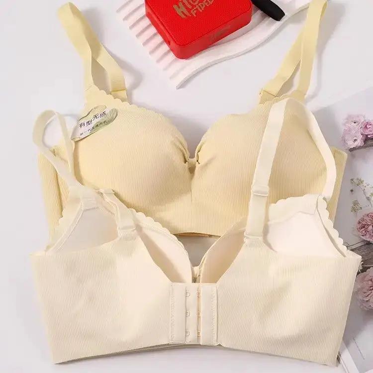 Seamless Underwear for Women with Small Breasts, Push-Up, No Rims, Comfortable, Skin-Friendly, Breast-Retracting, Anti-Sagging Girl&