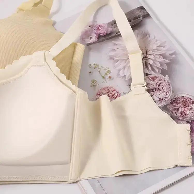 Seamless Underwear for Women with Small Breasts, Push-Up, No Rims, Comfortable, Skin-Friendly, Breast-Retracting, Anti-Sagging Girl&