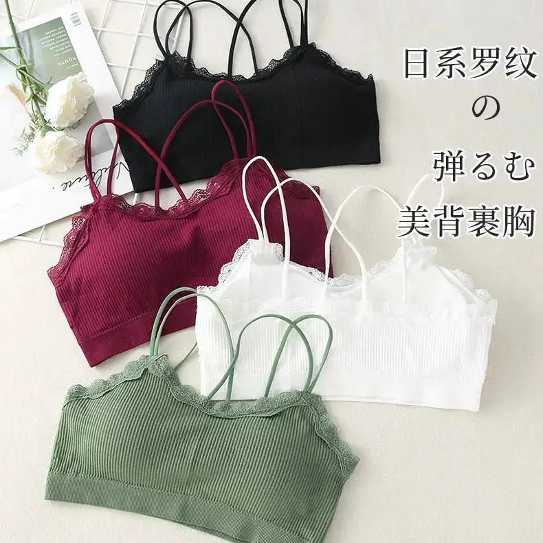 Popular Underwear for Women, Beautiful Back, Sexy Lace Wrapped Chest, Cross Strap Parachute Sports Yoga Girl Vest by Dropshipman