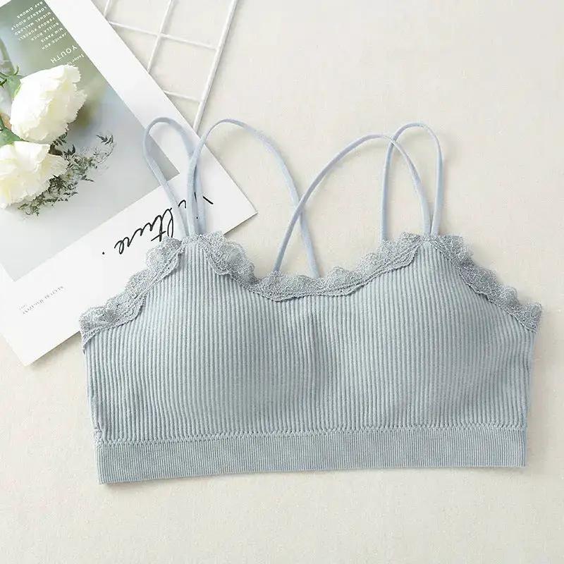 Popular Underwear for Women, Beautiful Back, Sexy Lace Wrapped Chest, Cross Strap Parachute Sports Yoga Girl Vest by Dropshipman