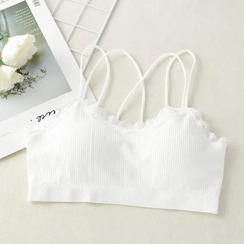 Popular Underwear for Women, Beautiful Back, Sexy Lace Wrapped Chest, Cross Strap Parachute Sports Yoga Girl Vest by Dropshipman