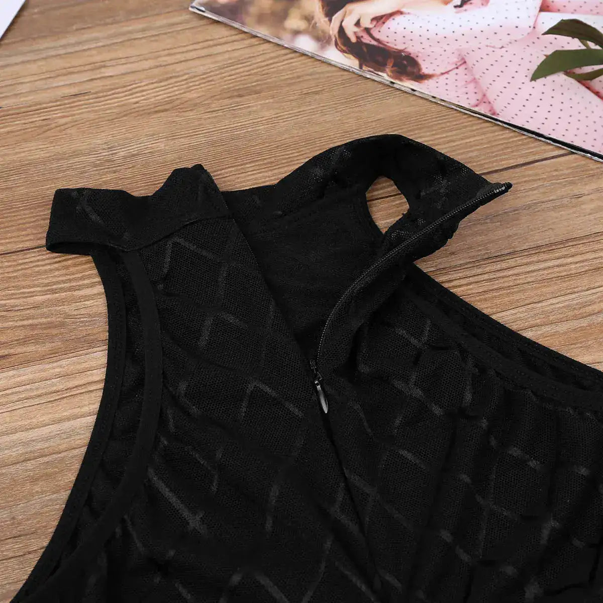 Sexy Body suit for Womens One-piece Swimsuit Open Crotch Black See Through Bodysuit High Cut Sleeveless Leotard Sexy Catsuit by Dropshipman