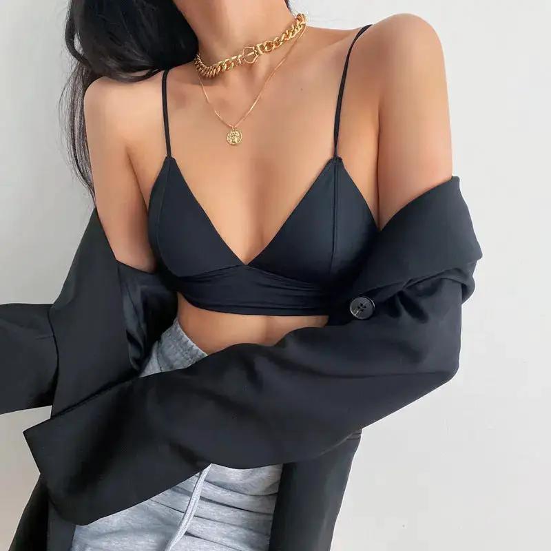 Popular French Sexy Underwear for Women Without Rims, Thin Triangular Cup, Small Breast Push-Up, Glossy Back Bra Wholesale by Dropshipman