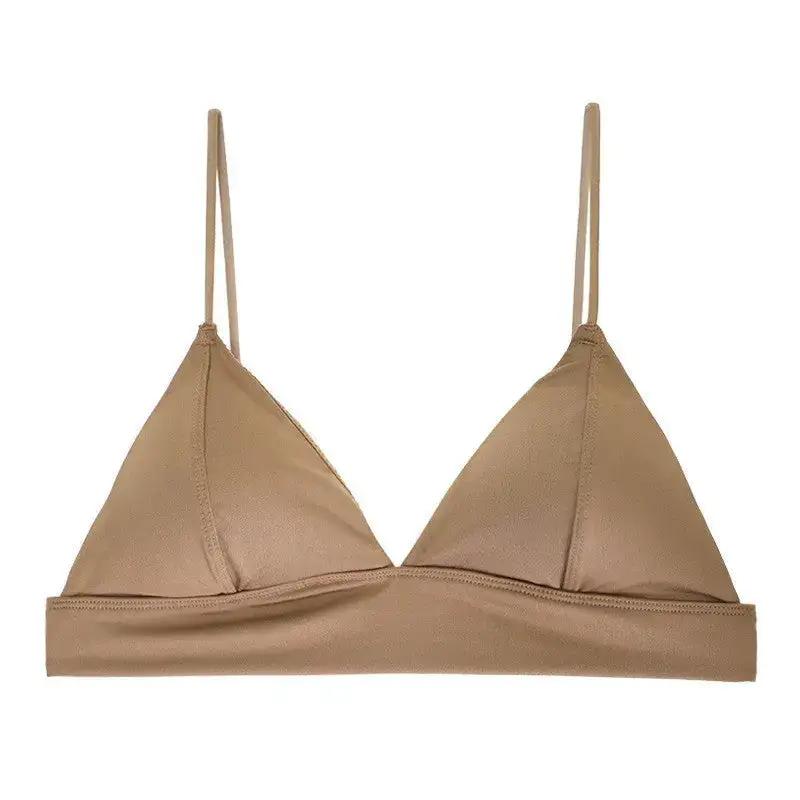 Popular French Sexy Underwear for Women Without Rims, Thin Triangular Cup, Small Breast Push-Up, Glossy Back Bra Wholesale by Dropshipman