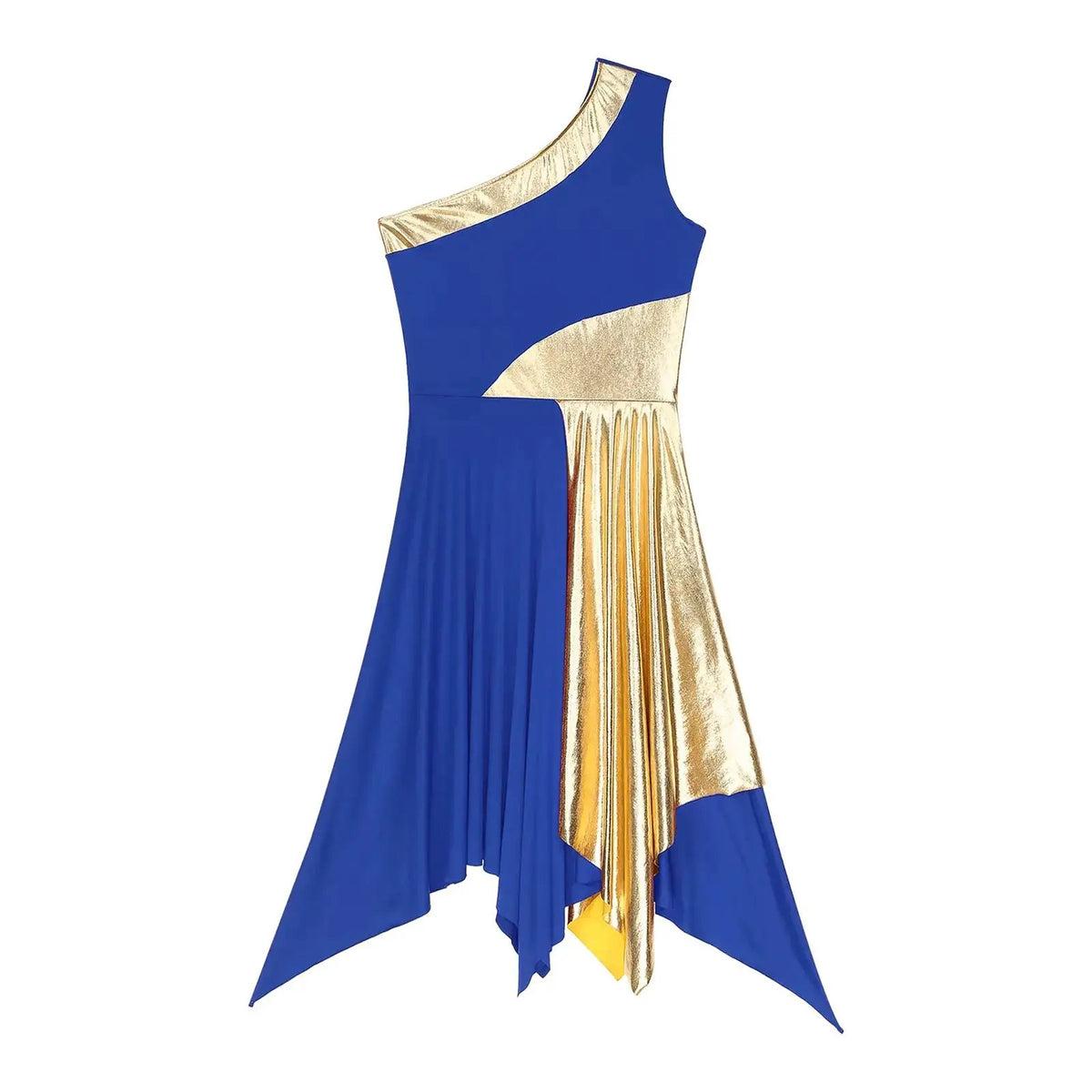 Women Church Choir Worship Praise Dress Modern Lyrical Dance Performance Costume One Shoulder Irregular Hem Dresses Dancewear by Dropshipman