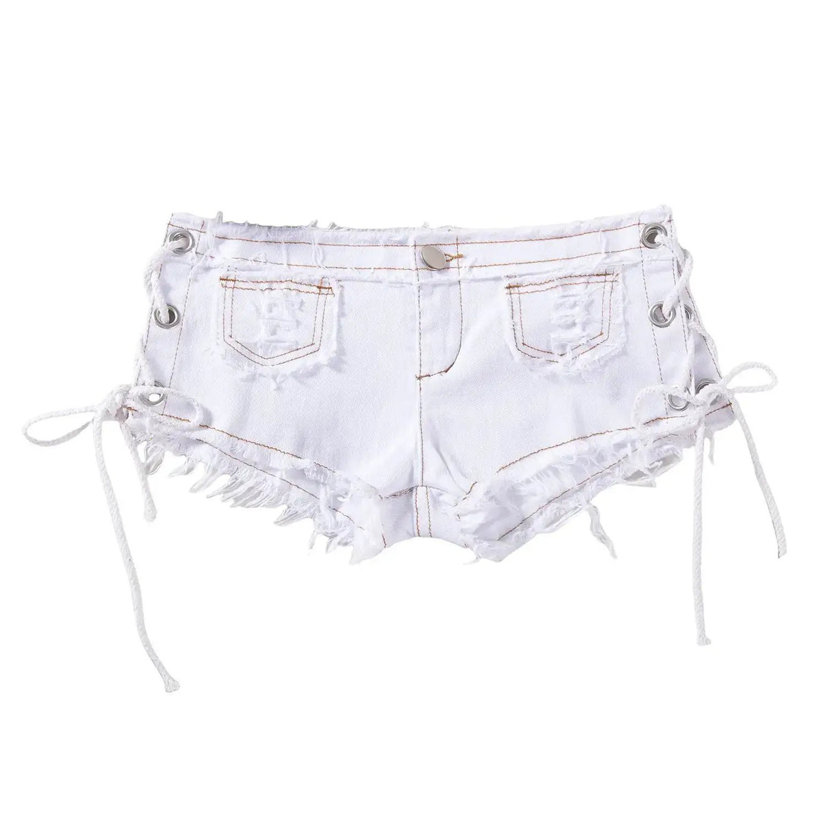 Sexy American Hot Girl Retro Low Waist Denim Shorts Women&