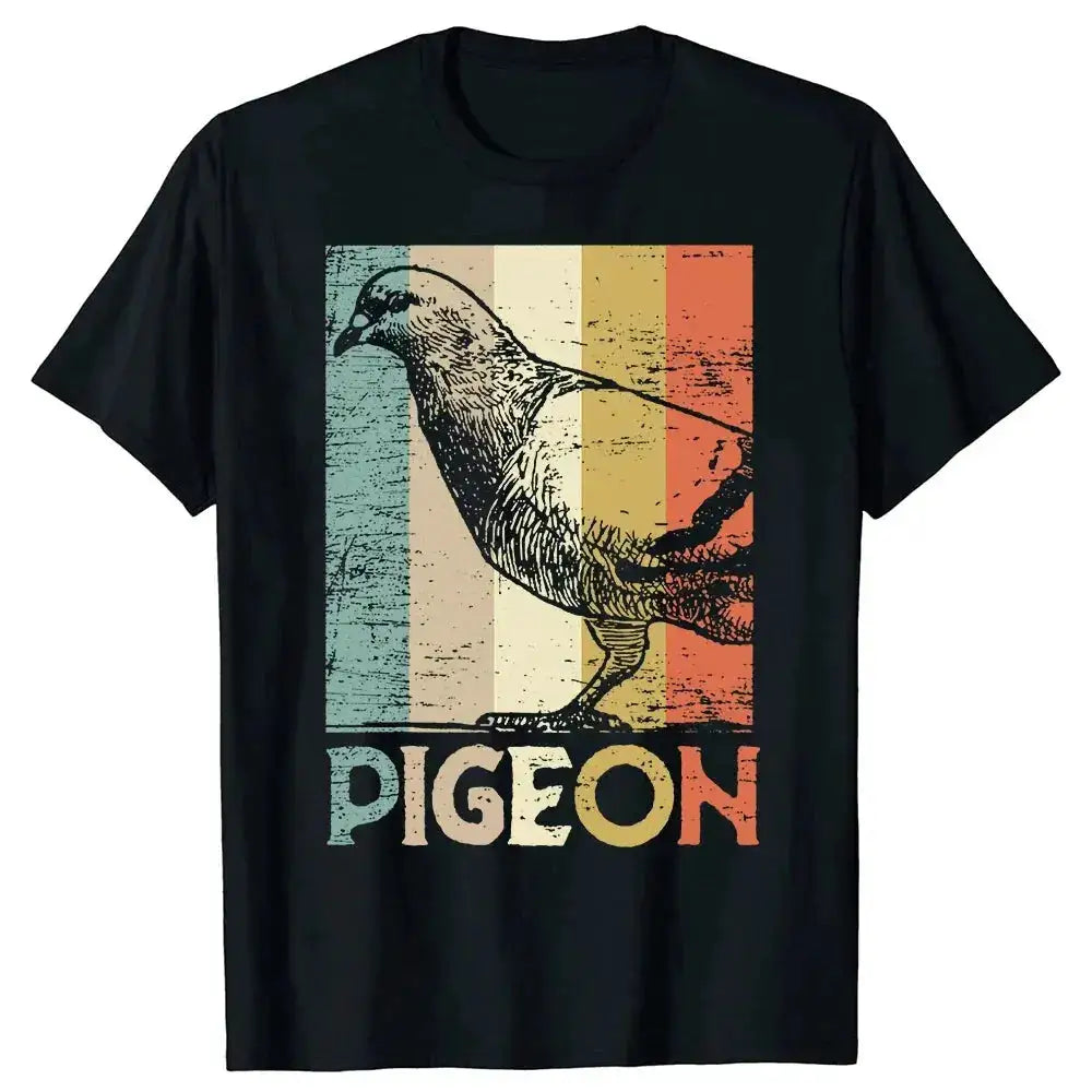 Pigeon Pigeoff Bird Birdwatcher Birdwatching T-shirt Cute Funny Graphic T-shirt Men Tshirt Cotton Loose Oversized T Shirt by Dropshipman