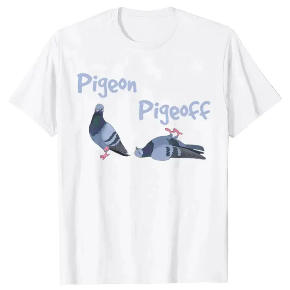 Pigeon Pigeoff Bird Birdwatcher Birdwatching T-shirt Cute Funny Graphic T-shirt Men Tshirt Cotton Loose Oversized T Shirt by Dropshipman