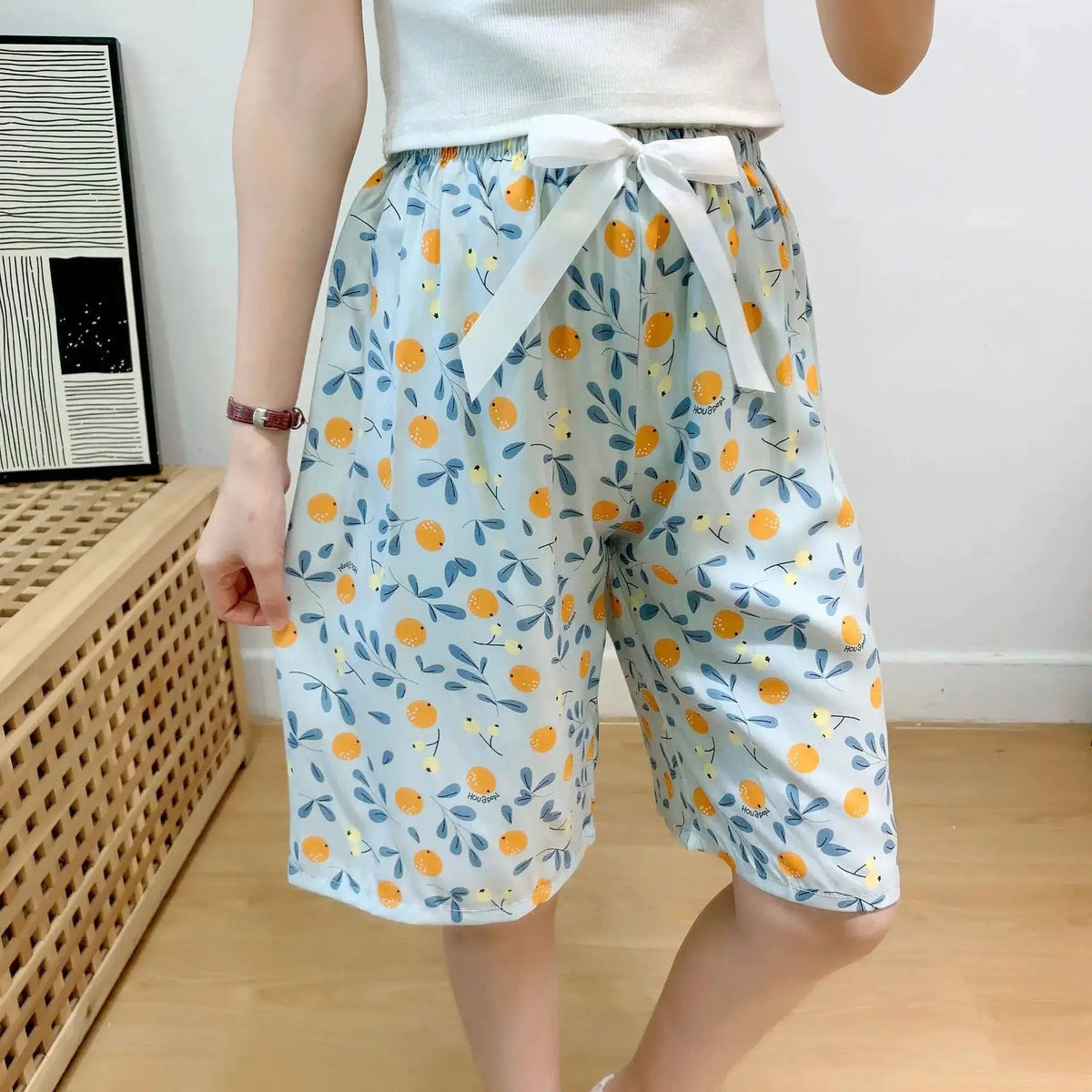 Cotton Silk Sleep Shorts for Women, Summer Thin Style, Trendy Artificial Cotton, Can Be Worn Outside, Japanese Style, Cute Home Wear by Dropshipman
