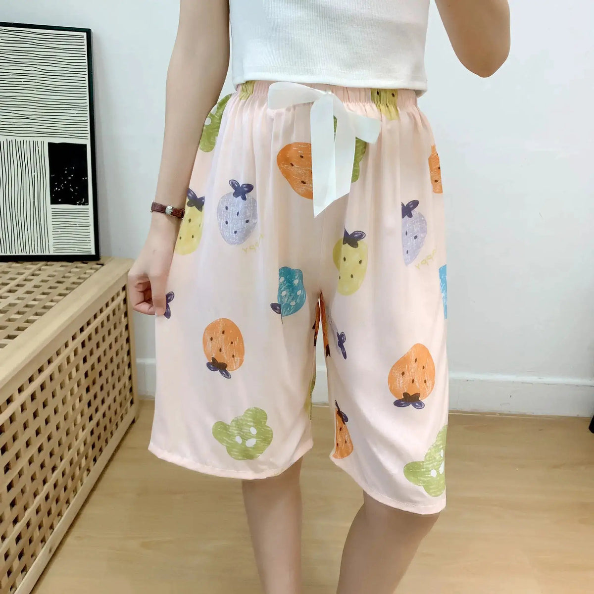 Cotton Silk Sleep Shorts for Women, Summer Thin Style, Trendy Artificial Cotton, Can Be Worn Outside, Japanese Style, Cute Home Wear by Dropshipman