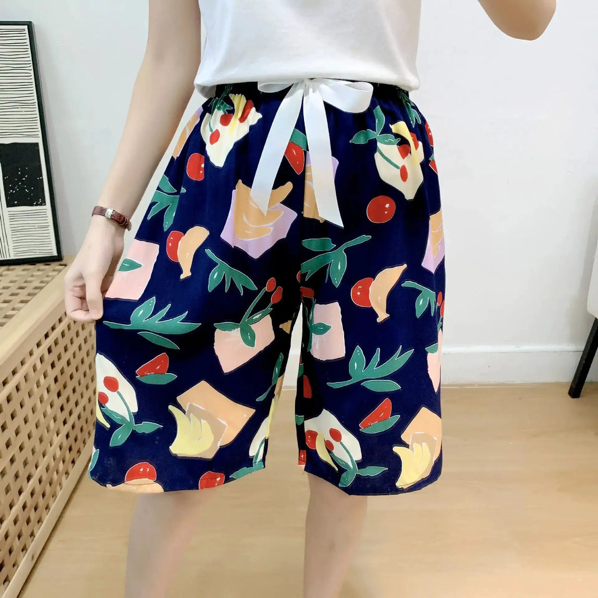 Cotton Silk Sleep Shorts for Women, Summer Thin Style, Trendy Artificial Cotton, Can Be Worn Outside, Japanese Style, Cute Home Wear by Dropshipman