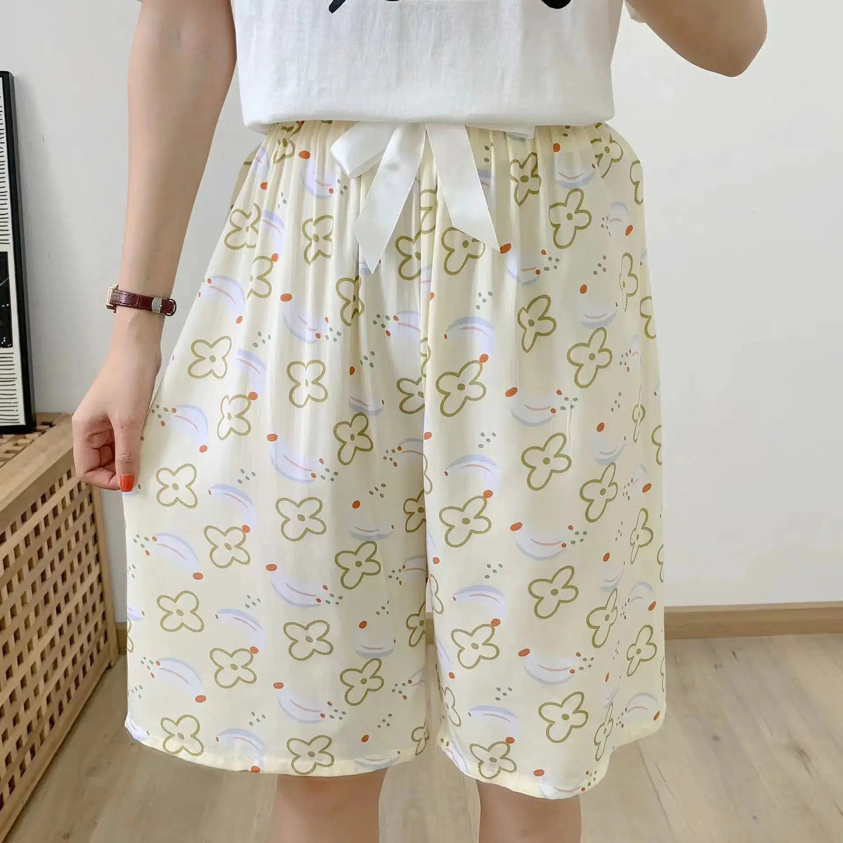 Cotton Silk Sleep Shorts for Women, Summer Thin Style, Trendy Artificial Cotton, Can Be Worn Outside, Japanese Style, Cute Home Wear by Dropshipman
