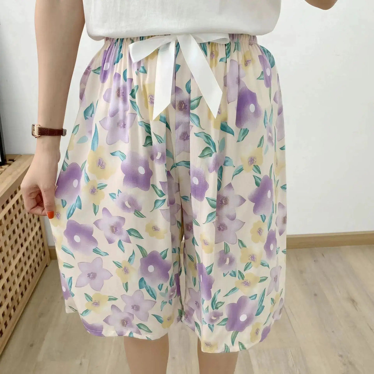 Cotton Silk Sleep Shorts for Women, Summer Thin Style, Trendy Artificial Cotton, Can Be Worn Outside, Japanese Style, Cute Home Wear by Dropshipman