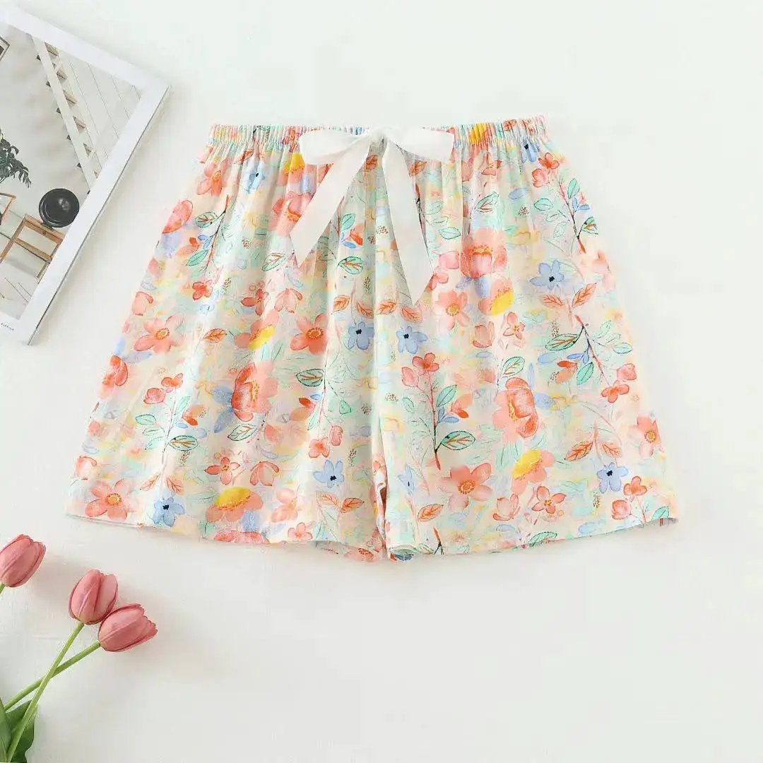 Cotton Silk Sleep Shorts for Women, Summer Thin Style, Trendy Artificial Cotton, Can Be Worn Outside, Japanese Style, Cute Home Wear by Dropshipman