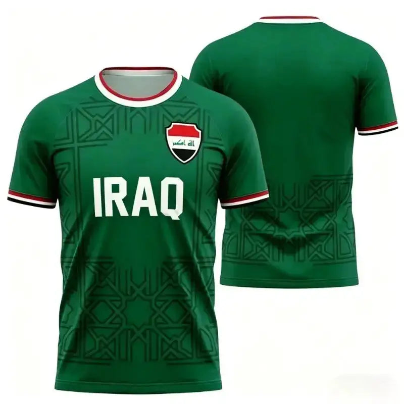 Iraqi National Team s Summer 3D Printed style Football Jerseys and T shirts Are Loose Comfortable Suitable for Daily Wear by Dropshipman