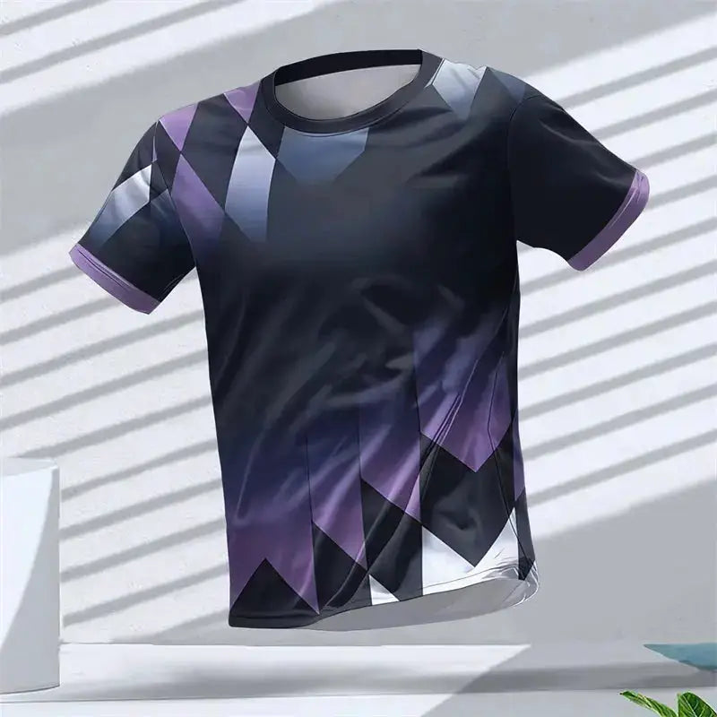 Geometric Graphic 3D Printed Sports T Shirts Summer Casual Running Table Tennis T-shirts Trendy Streetwear Mens Tees Fashion by Dropshipman