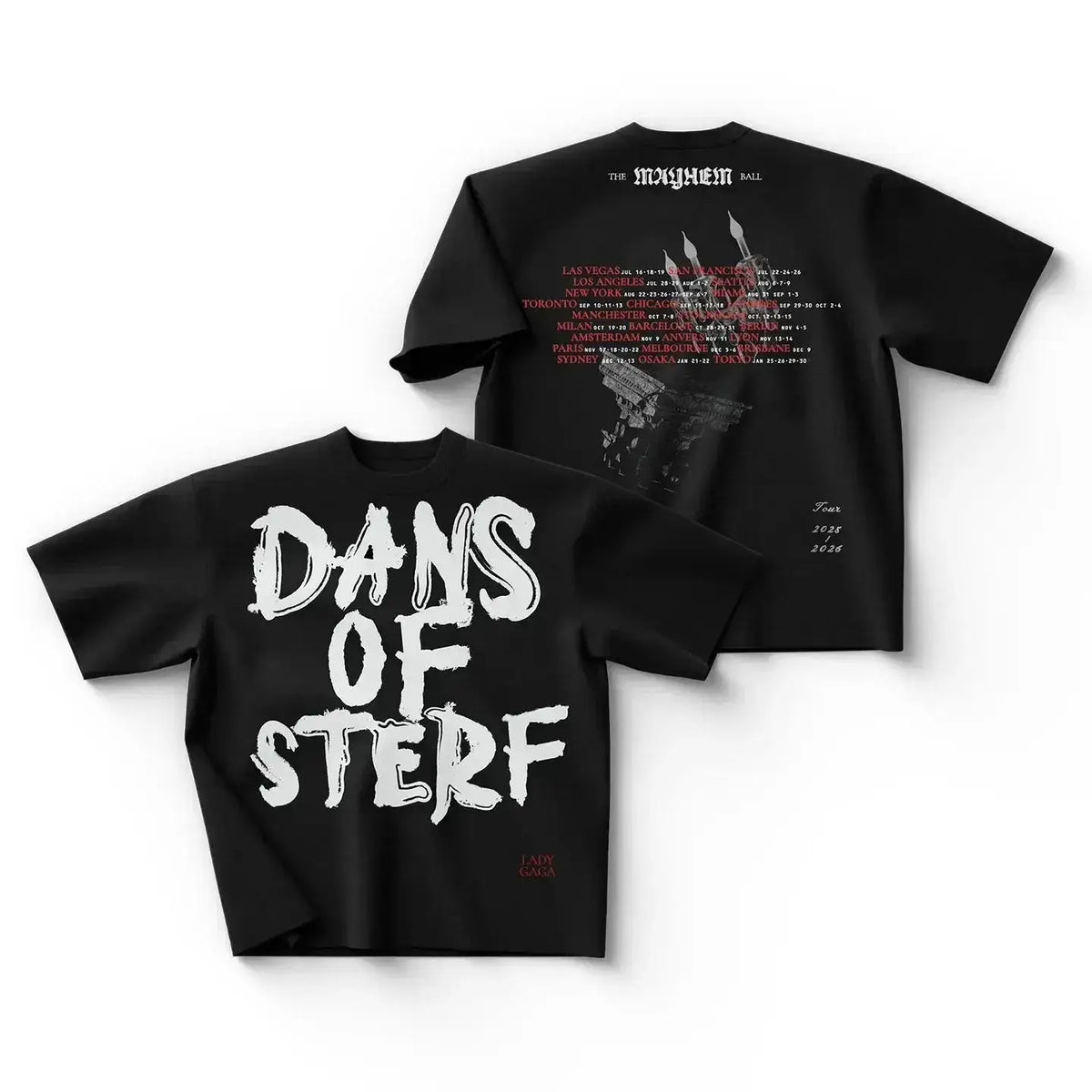 Lady GAGA Graphic T-shirt 2025-2026 Mayhem Ball Tour Balla O Muori Dance or Die T-shirt Oversized Y2k Short Sleeve Male Clothing by Dropshipman