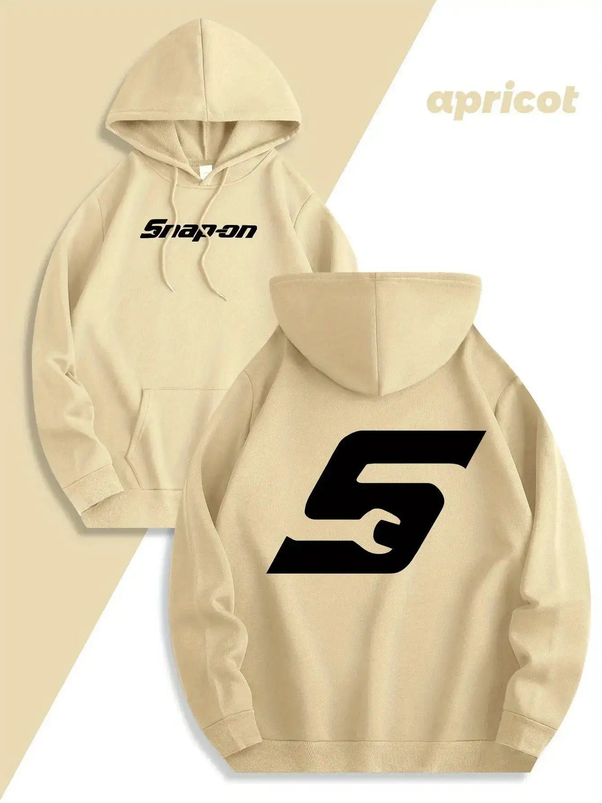2025 Red Snapon Hooded Sweatshirt Casual Long Sleeve Pullover100_ Polyester Knit Fabric All-Season Warm Hoodie with Drawstring by Dropshipman