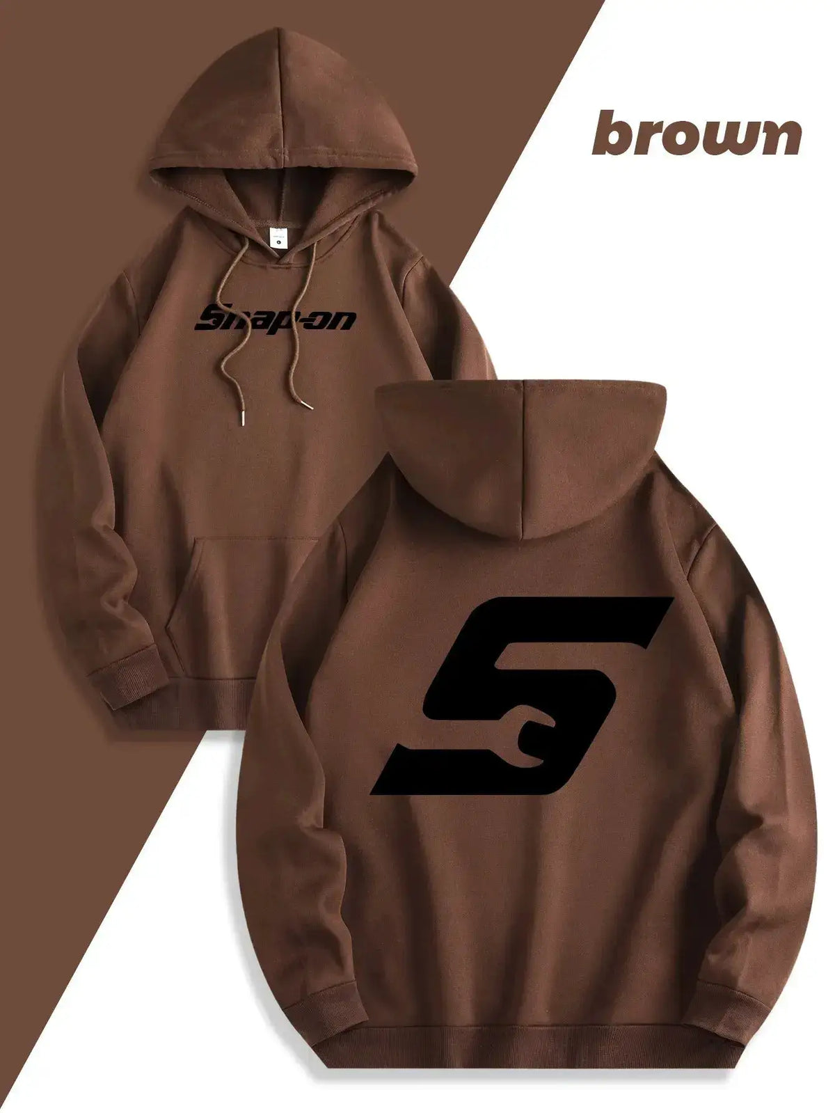 2025 Red Snapon Hooded Sweatshirt Casual Long Sleeve Pullover100_ Polyester Knit Fabric All-Season Warm Hoodie with Drawstring by Dropshipman
