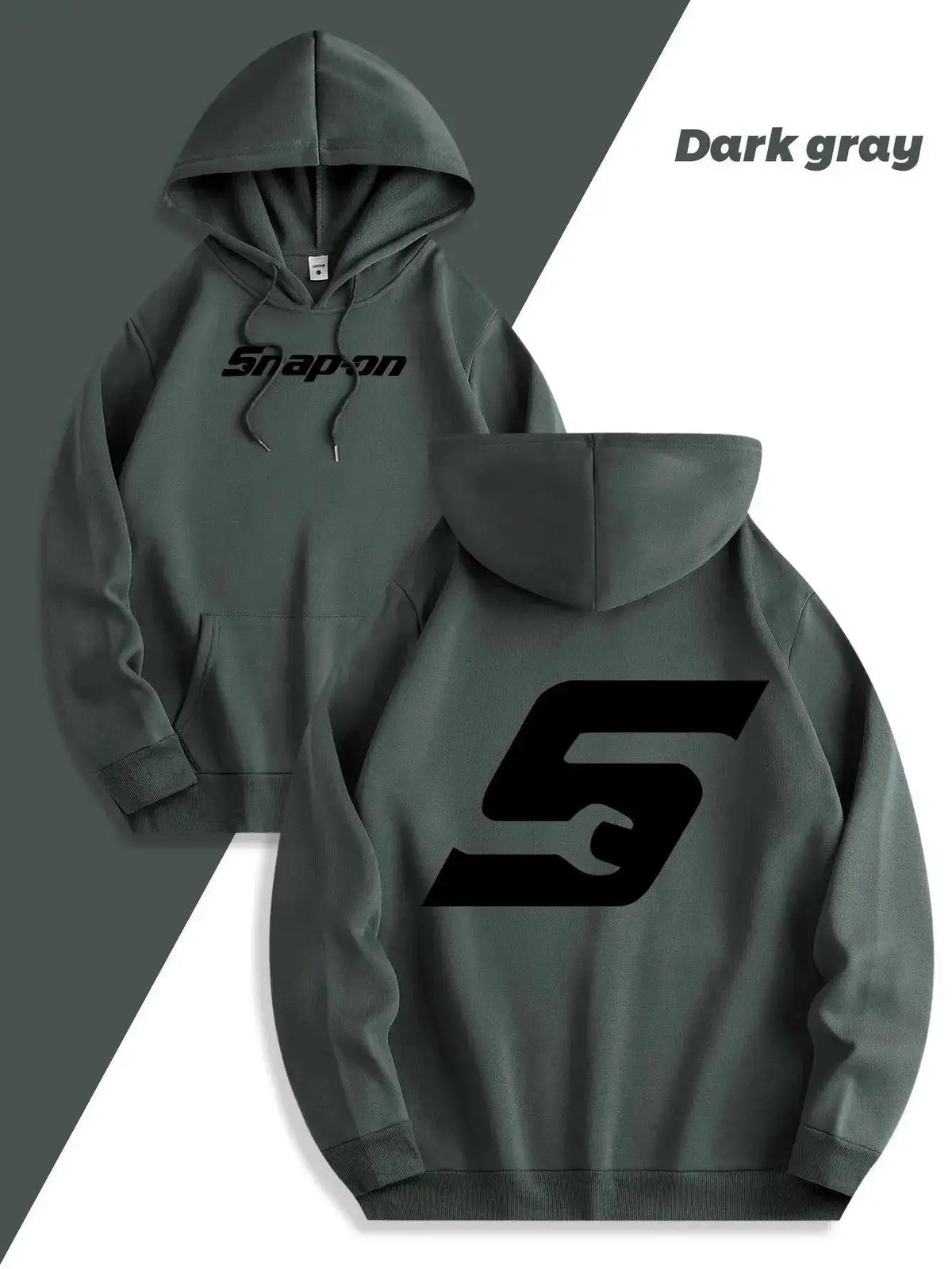 2025 Red Snapon Hooded Sweatshirt Casual Long Sleeve Pullover100_ Polyester Knit Fabric All-Season Warm Hoodie with Drawstring by Dropshipman