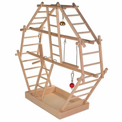 Trixie Wooden Bird Playground for Canaries and Budgies 44x44x16 cm