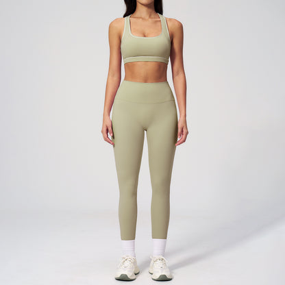 Womens Brushed Yoga Suit Set with Zipper