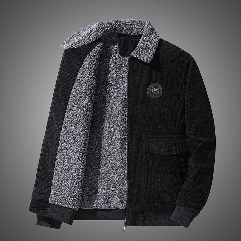 Mens Corduroy Fleece Lined Winter Jacket