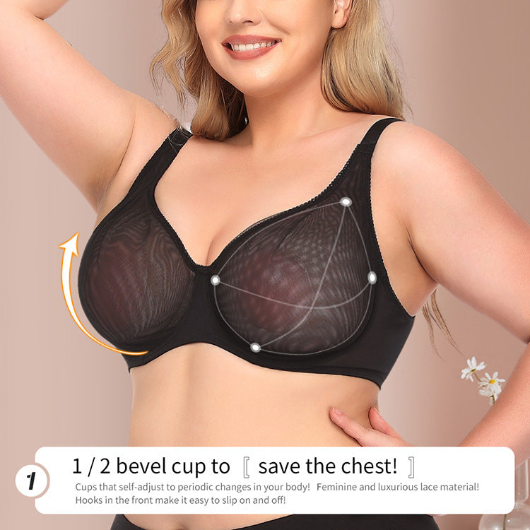 Sexy ultra-thin see-through bra plus size underwear