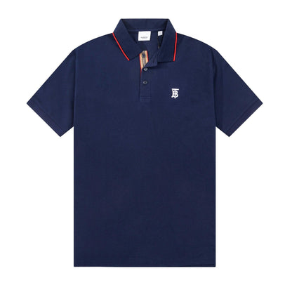 Burberry Blue T-Shirt With Collar
