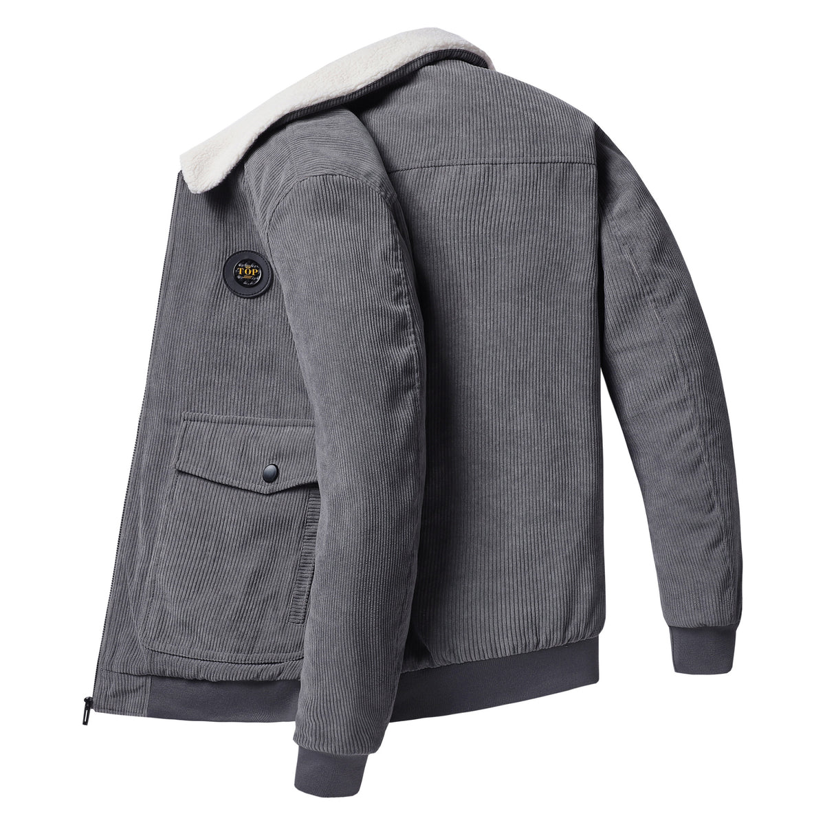 Mens Corduroy Fleece Lined Winter Jacket