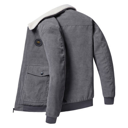 Mens Corduroy Fleece Lined Winter Jacket