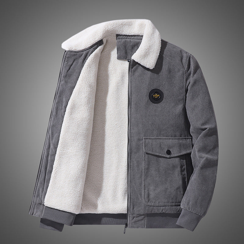 Mens Corduroy Fleece Lined Winter Jacket