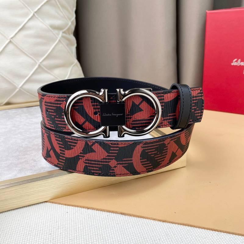 Salvatore Ferragamo Adjustable &amp; Reversible Logo All Over Men Belt &