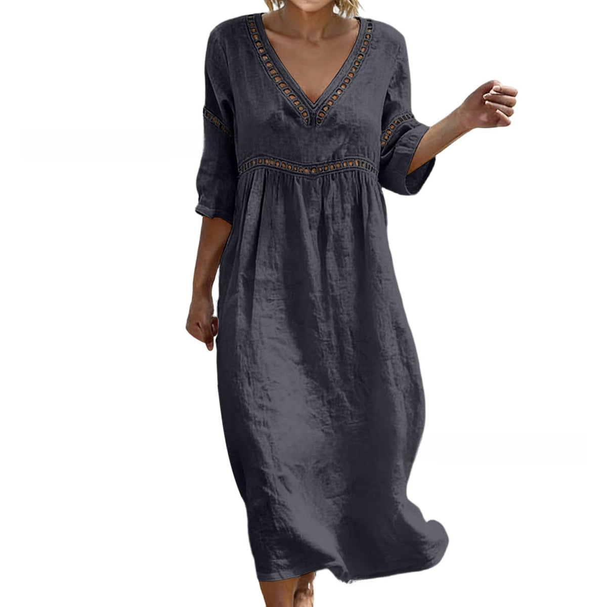 Women Summer Bohemian Lantern Sleeve Long Dress