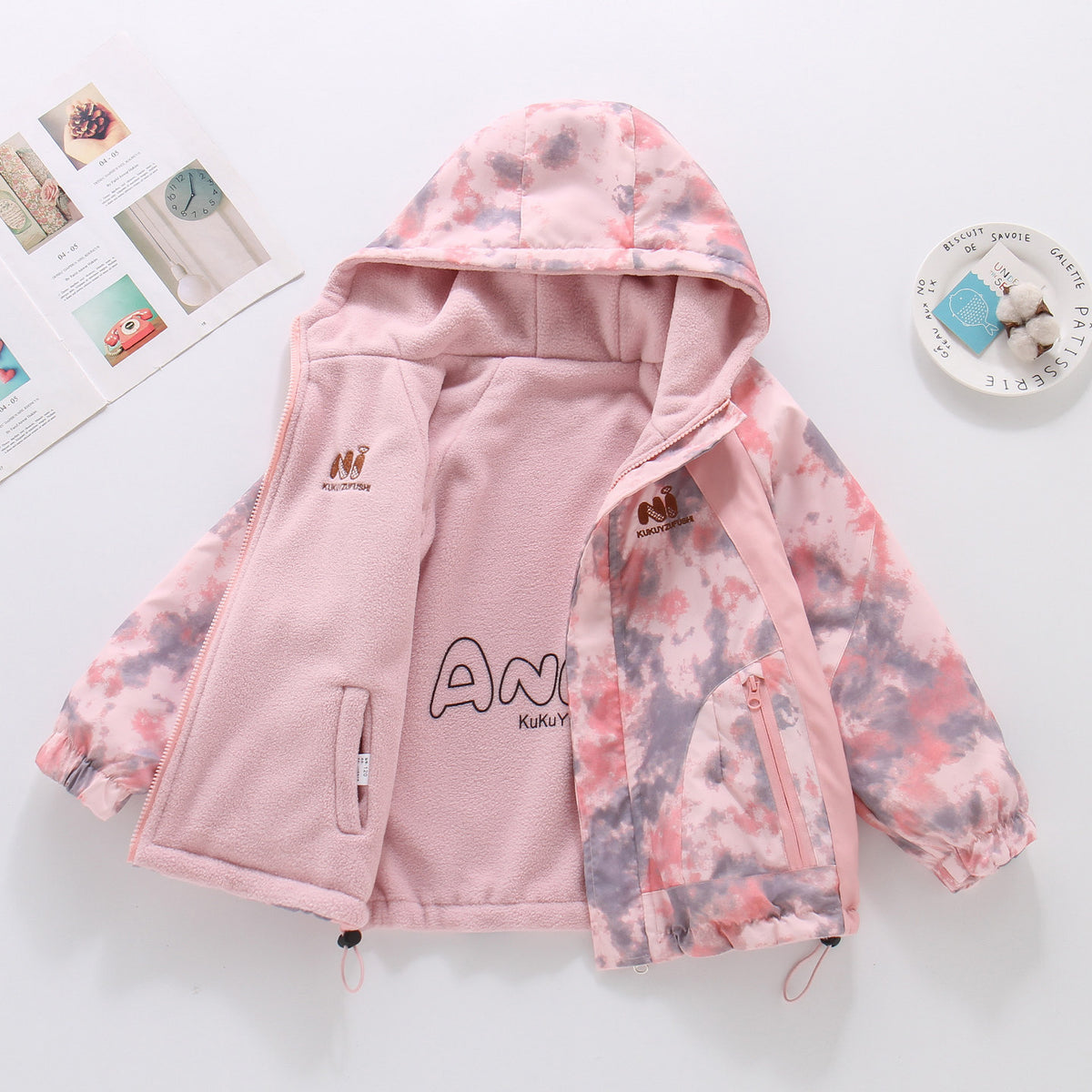 Reversible Fleece Lined Childrens Hooded Jacket