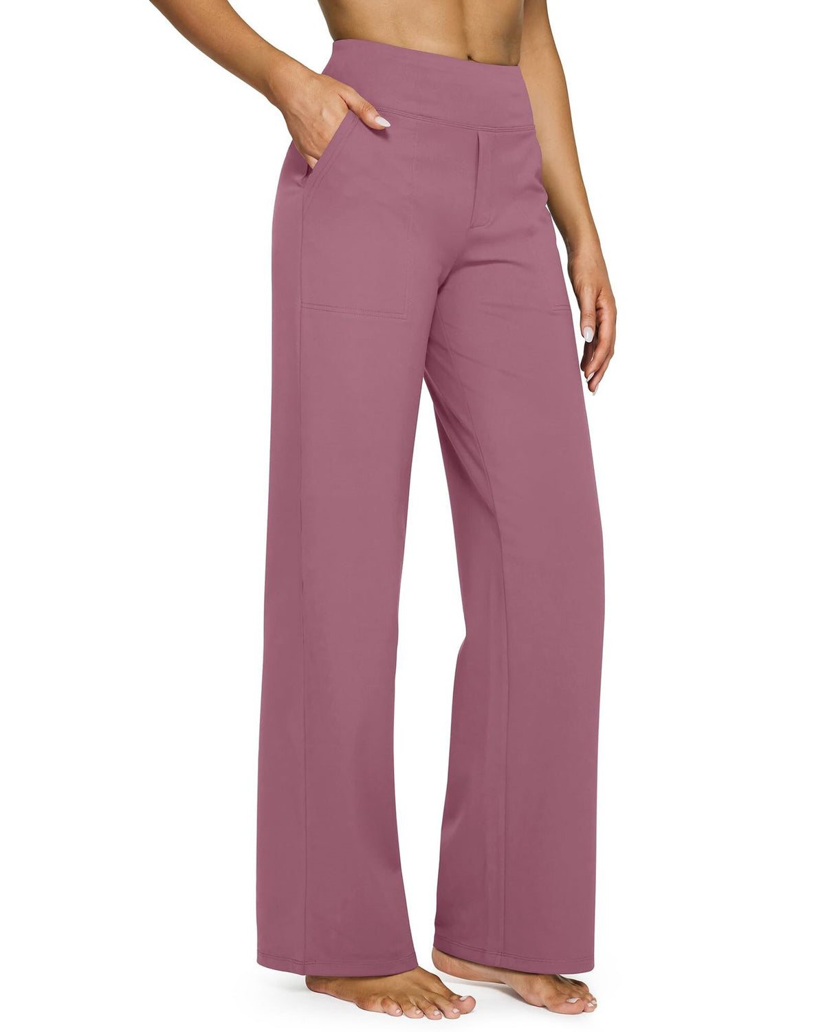 Casual High-Waisted Straight Pants Loose Pocket Yoga Pants
