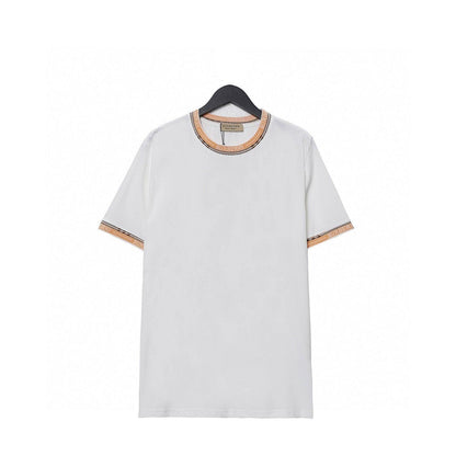 Burberry Crew Neck T-Shirt White &amp; Beige | Premium Cotton Comfort