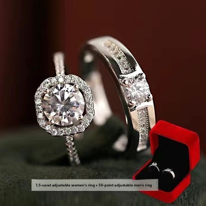 Simulation Adjustable Wedding Ring Set