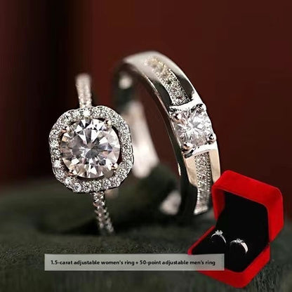 Simulation Adjustable Wedding Ring Set