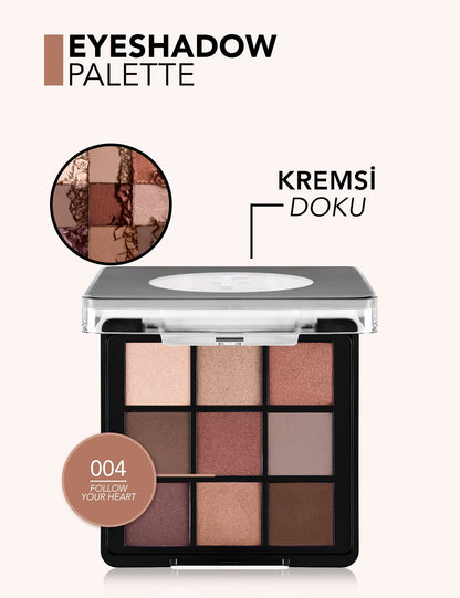 Flormar 9-Color Eyeshadow Palette with Matte &amp; Shimmer Finishes