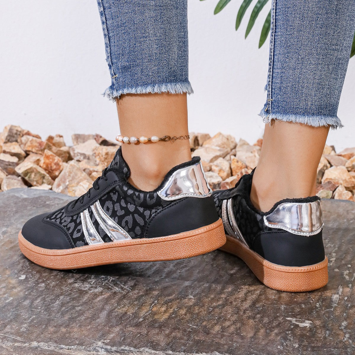 Casual Leopard Print Sports Women Shoes
