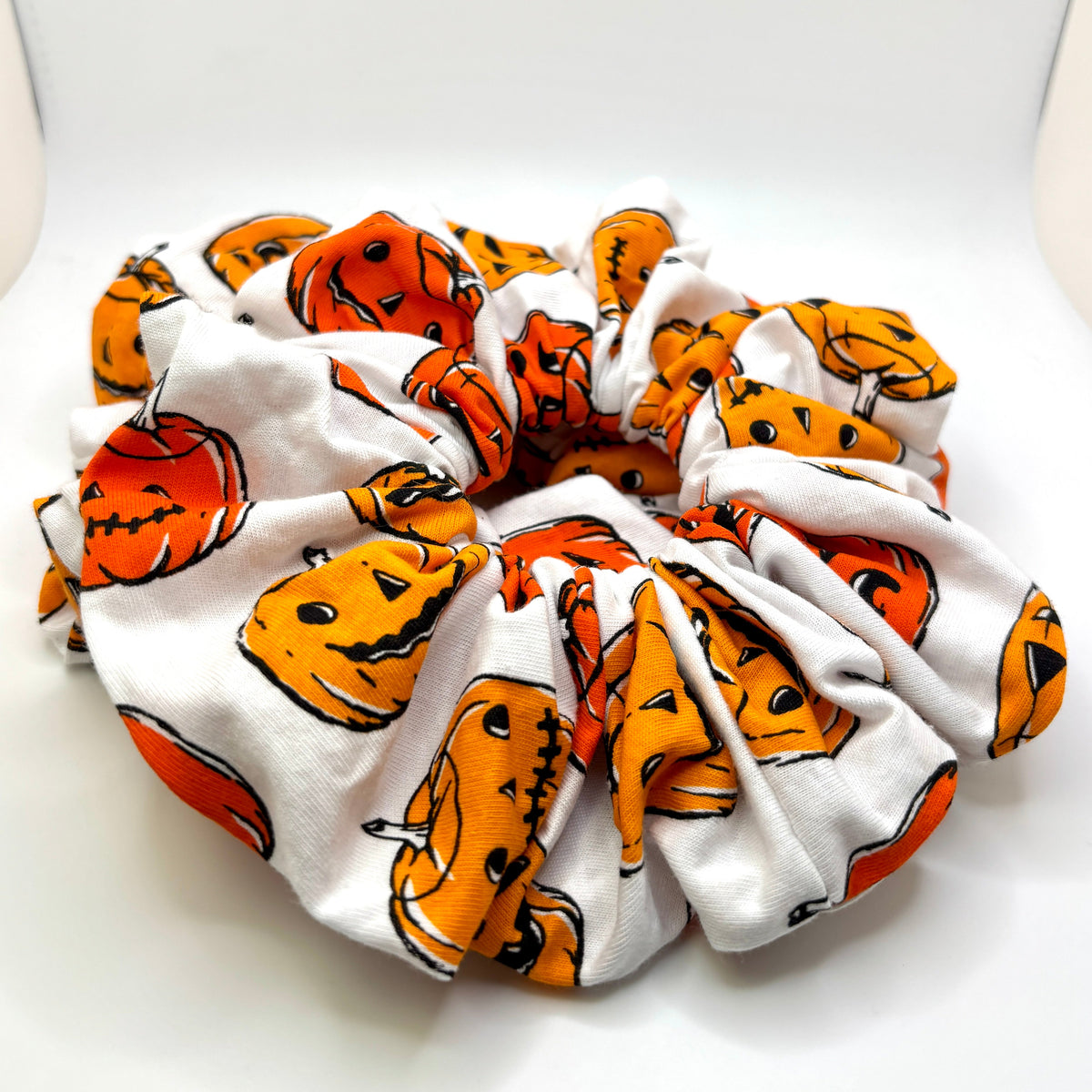 White Pumpkin Halloween Scrunchie