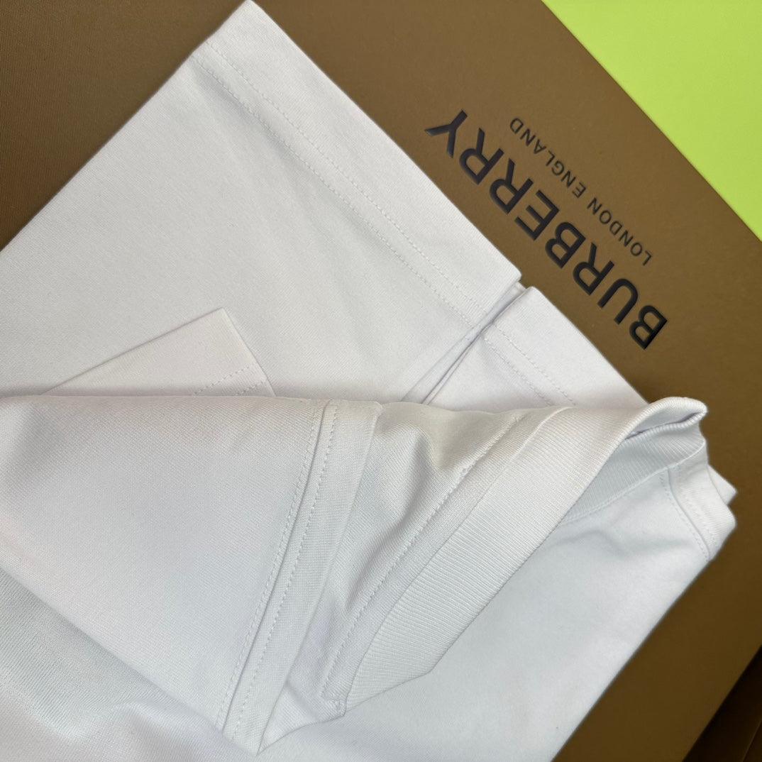 Burberry White T-Shirt Without Collar