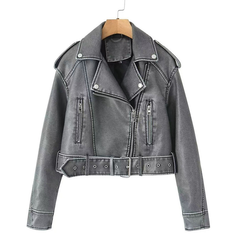 Turn-down collar loose-fitting coat