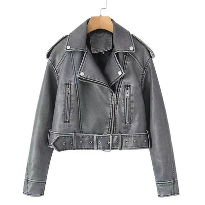 Turn-down collar loose-fitting coat