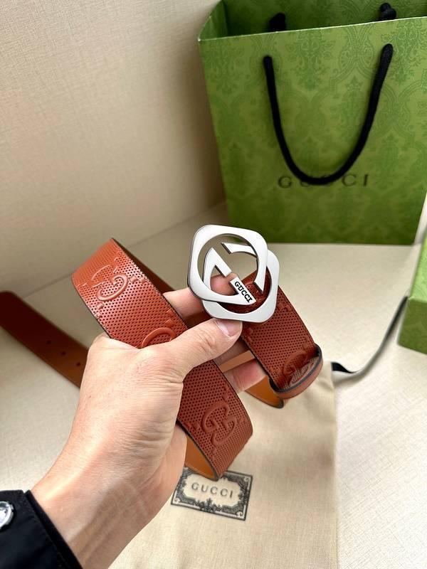 GUCCI Embellished coated-canvas and leather belt &