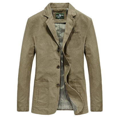 Classic Lapel Cotton Jacket for Men