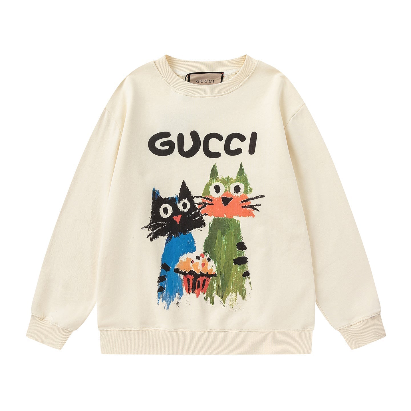GUCCI Beige Cotton Jersey Sweatshirt New &amp; Authentic