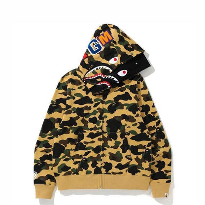 BAPE 1st Camo Shark Full Zip Hoodie (FW21) Yellow